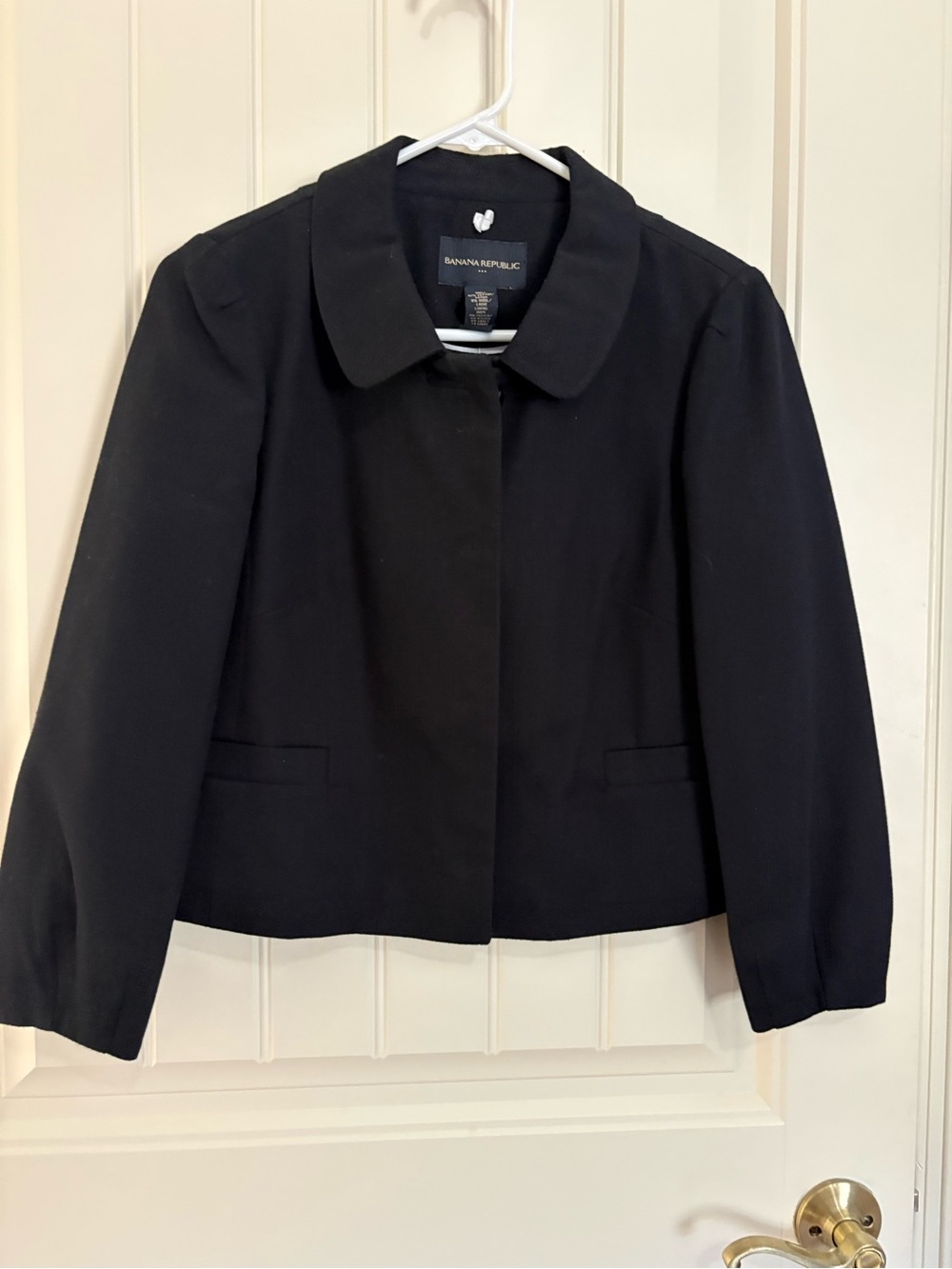 Banana Republic Black Cropped Collar Blazer with matching skirt